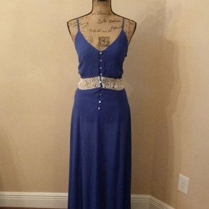 Blue crochet maxi